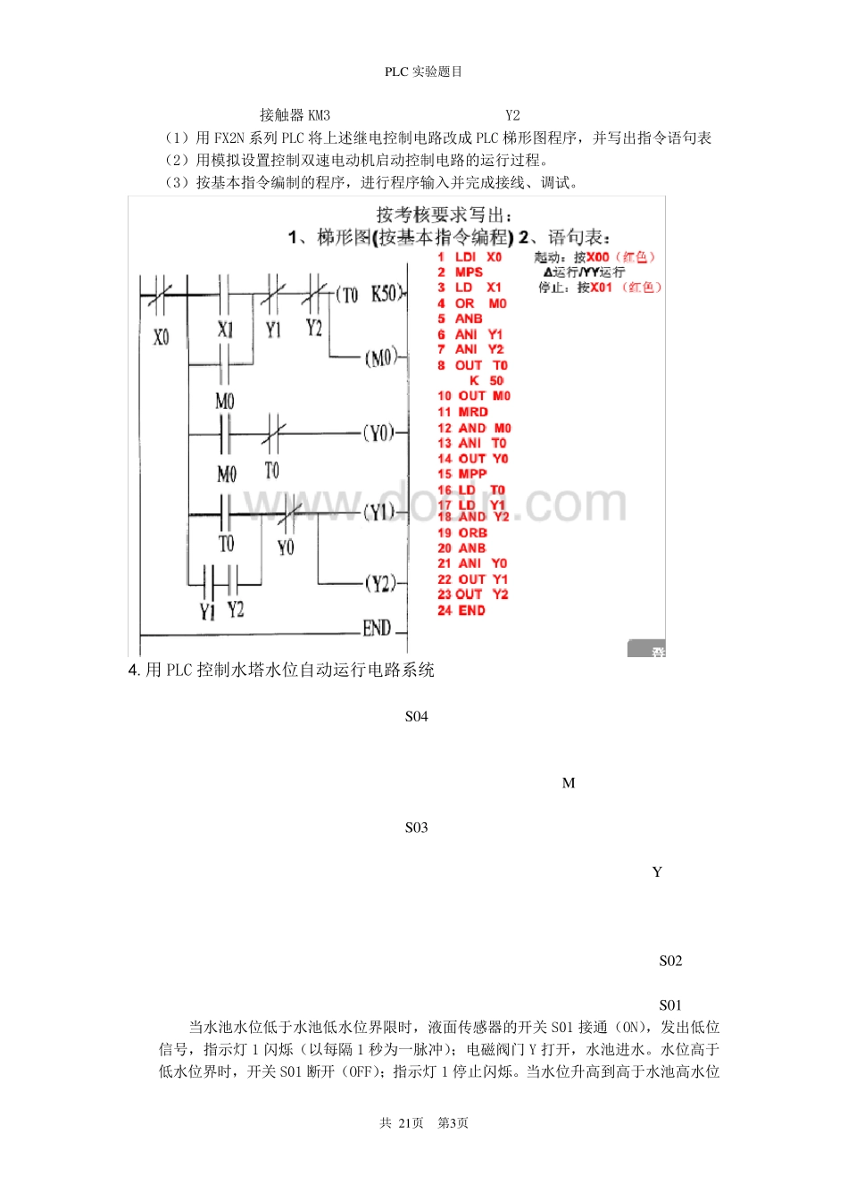 PLC实验题及试题答案_第3页