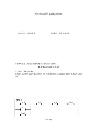 PLC梯形图程序设计基础