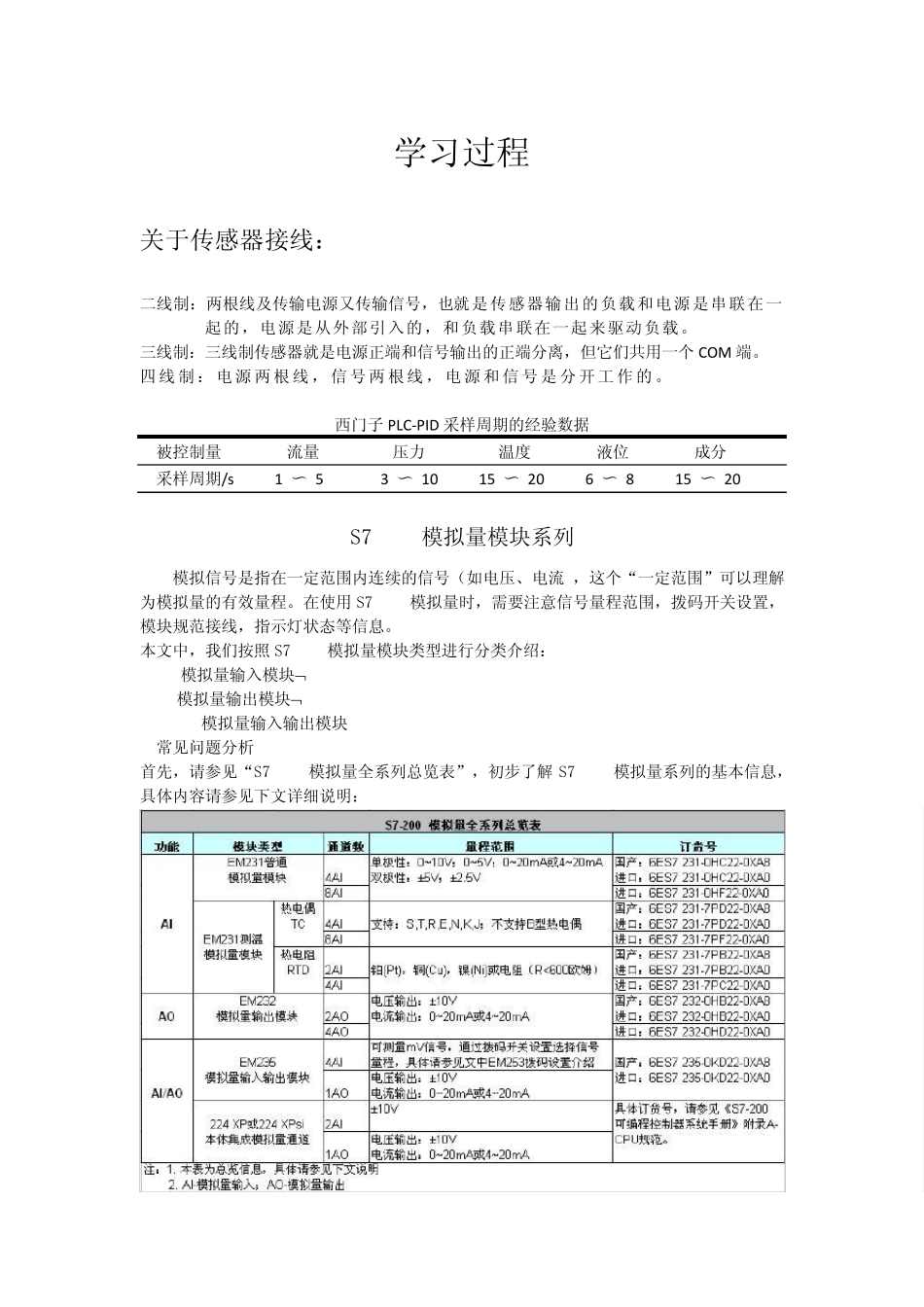 PLC模拟量模块和传感器_第1页