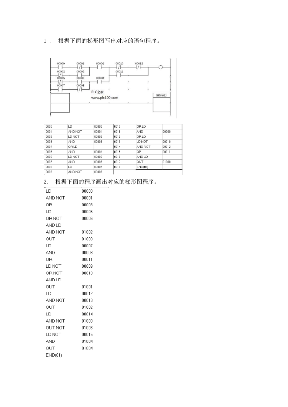 plc练习题及答案_第3页