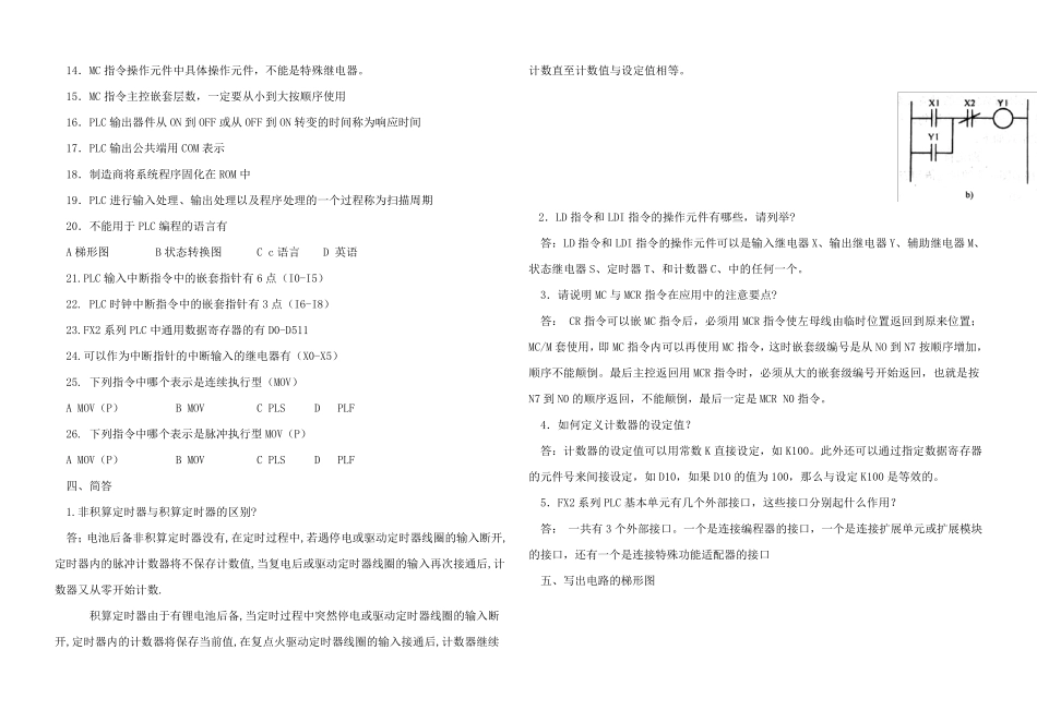 PLC试题库及答案_第3页