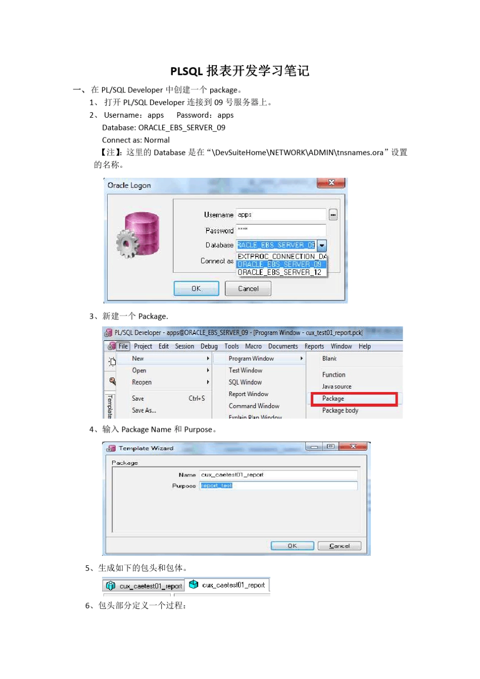 PLSQL报表开发流程学习笔记_第1页
