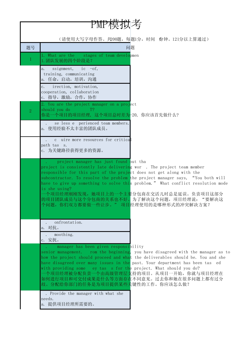 pmp模拟考试试卷_第1页