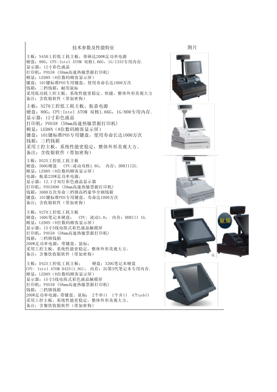 POS收款机、打印机、条码扫描枪、软件报价单_第3页