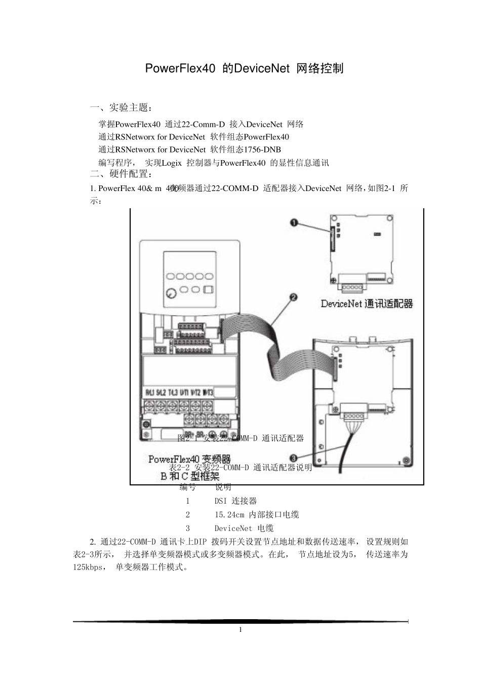 PowerFlex40的DeviceNet网络控制_第1页