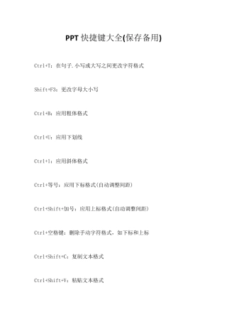 PPT快捷键大全(保存备用)