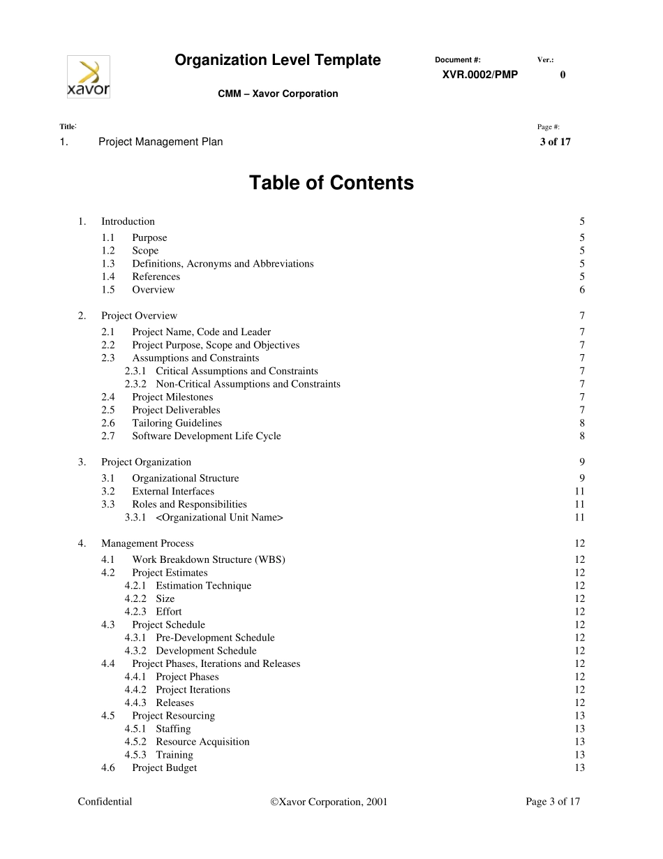 ProjectManagementPlanTemplate项目管理计划模板_第3页