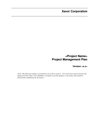 ProjectManagementPlanTemplate项目管理计划模板