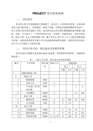 PROJECT项目管理案例作业