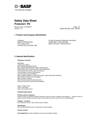 ProtectolPE_USMSDS苯氧乙醇安全生产技术说明书