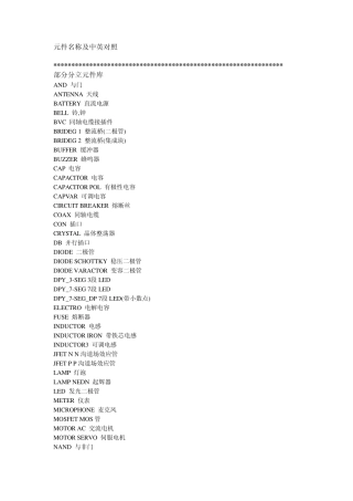 Protel99se元件库名称中英对照(绝对超全)