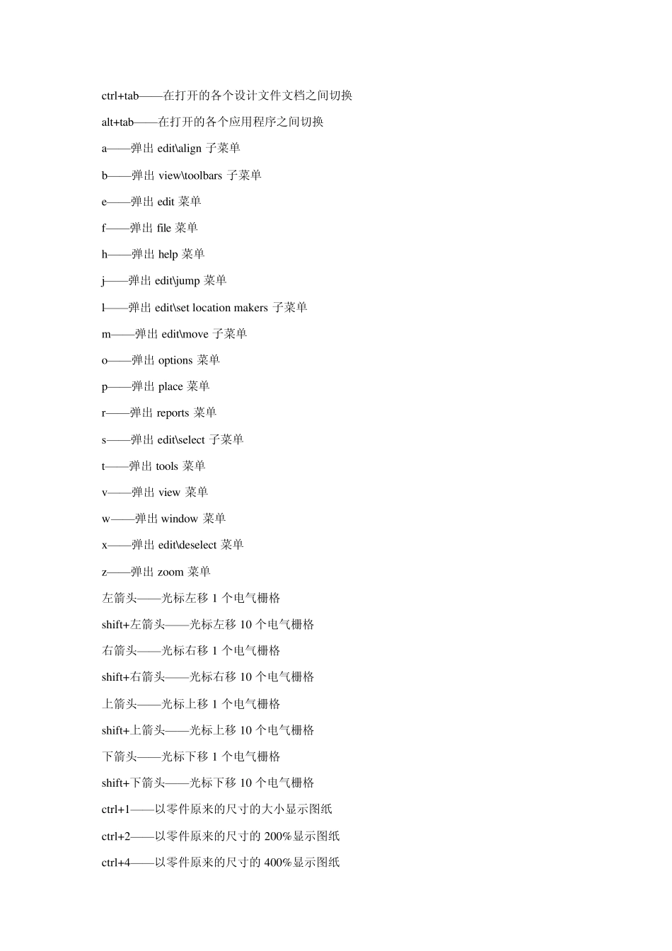 protel99se常用快捷键_第2页