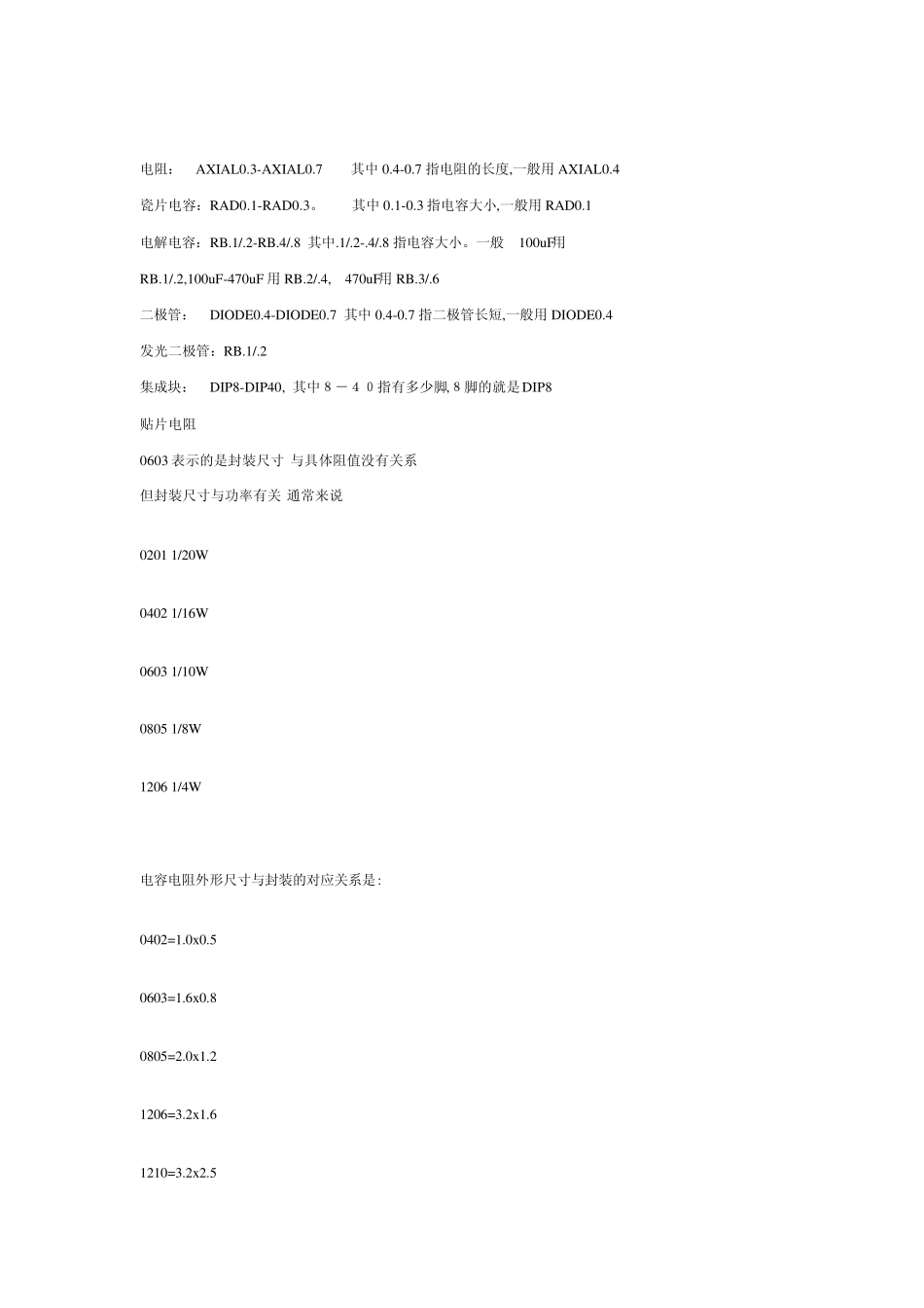 protel99常用元件的电气图形符号和封装形式_第3页