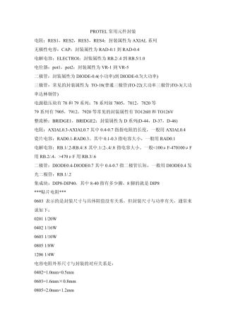 PROTEL常用元件封装