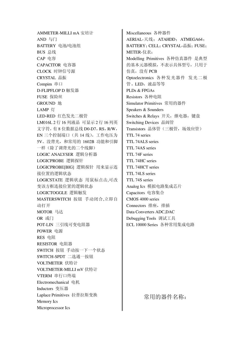 proteus元件库中英对照_第2页