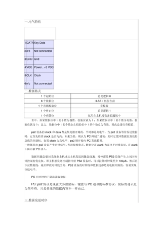 ps2键盘协议_资料