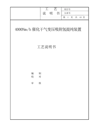 PSA工艺说明书