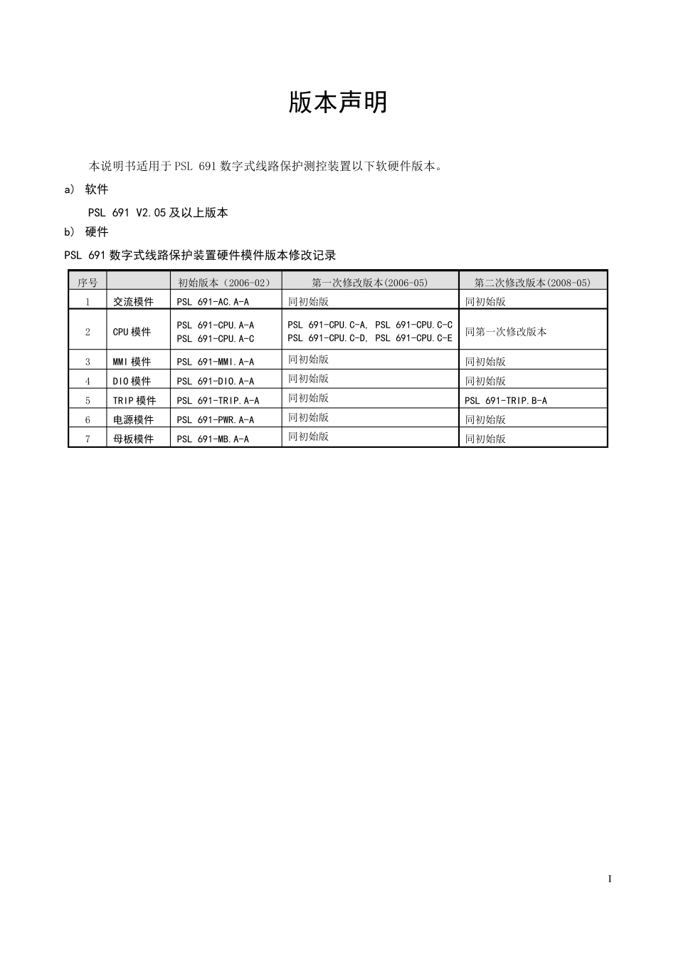 PSL691数字式线路保护测控装置技术说明书_V2.06_第3页