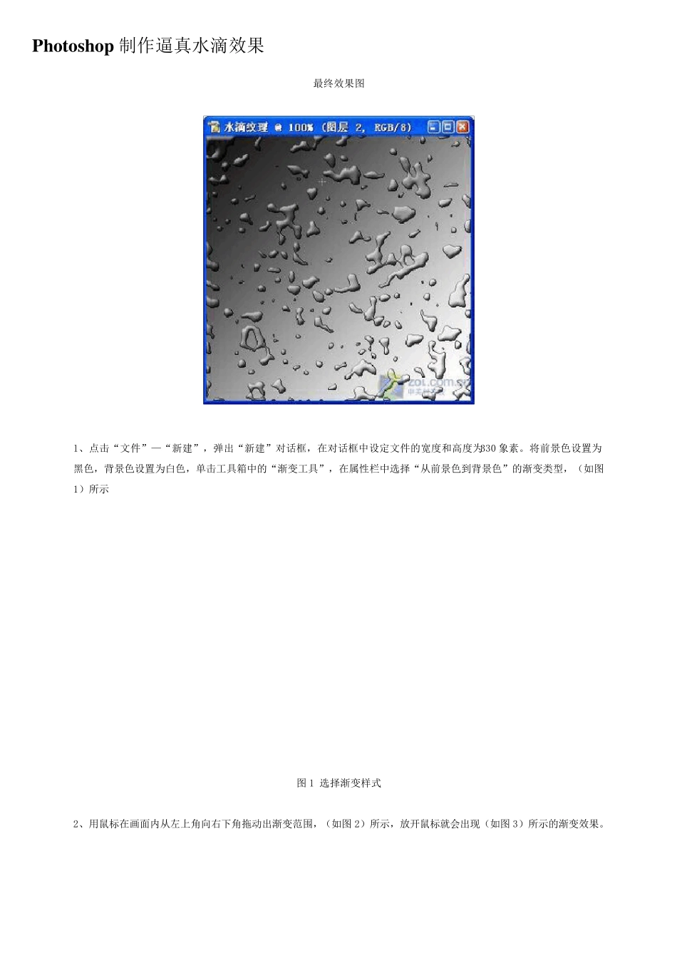 ps教程入门—Photoshop制作逼真水滴效果_第1页