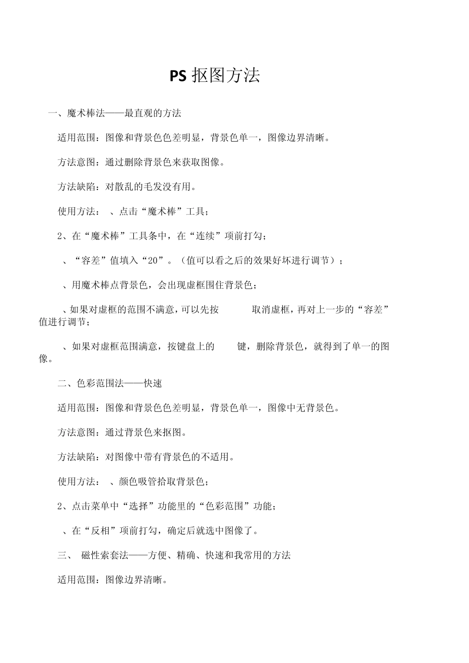PS最实用的几种抠图方法后附实例教程_第1页