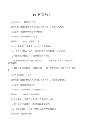 PS最实用的几种抠图方法后附实例教程