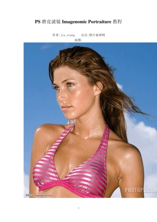 PS磨皮滤镜ImagenomicPortraiture教程