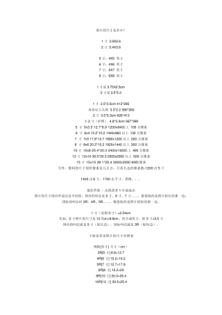 ps编辑照片大小知多少