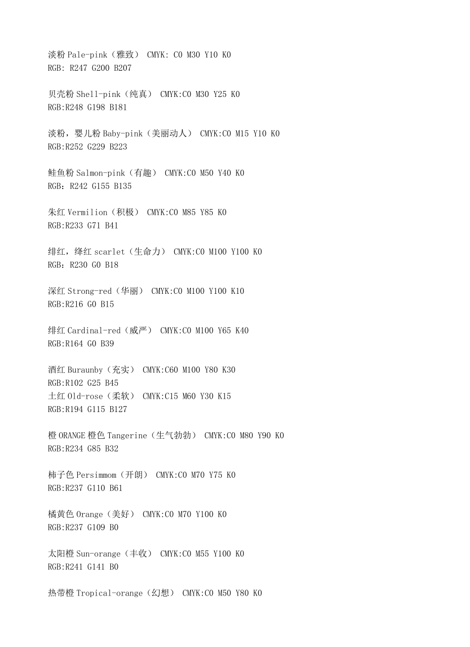 ps颜色数值表_第2页