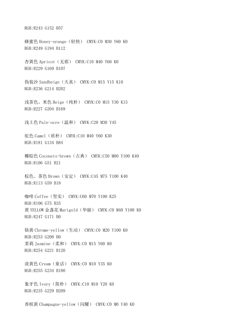 ps颜色数值表_第3页