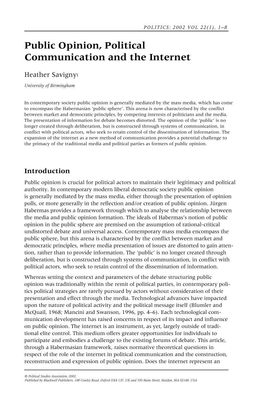 PublicOpinion_Political__CommunicationandtheInternet_第1页