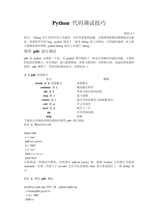 Python代码调试技巧
