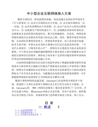 中小型企业互联网络接入方案