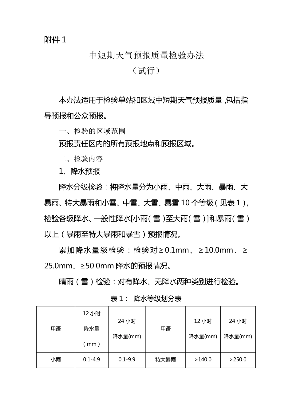 中短期天气预报质量检验办法_第1页