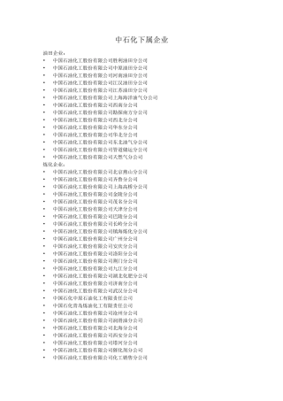中石油、中石化下属企业
