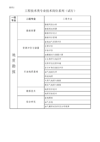 中石油集团职称专业技术岗位系列
