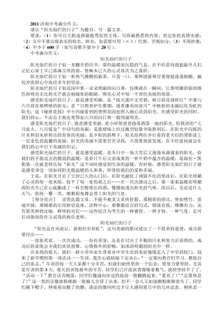 中考满分作文：阳光灿烂的日子