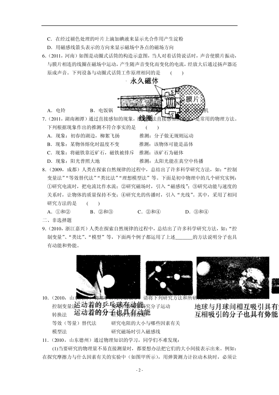 中考物理复习：专题三热点题(物理方法题)_第2页