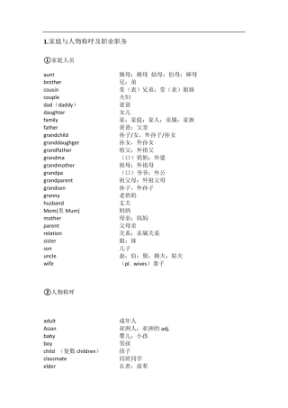 中考英语1600词汇表(分类整理版)