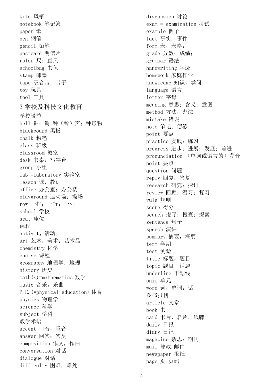 中考英语1600词汇表_第3页