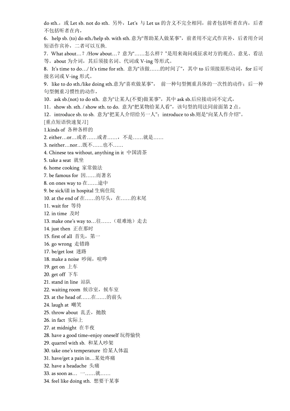 中考英语考点归纳_第2页