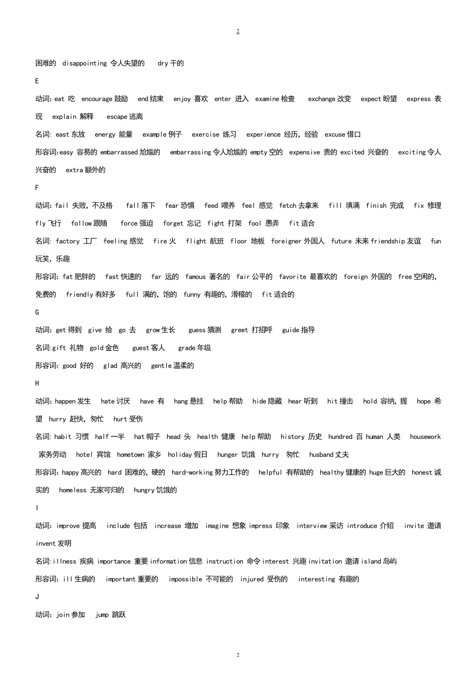 中考英语重点单词大全_第2页
