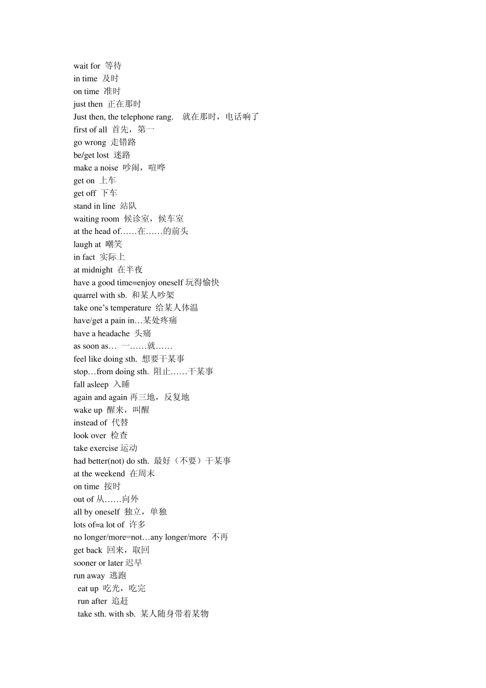 中考英语重点词组_第3页