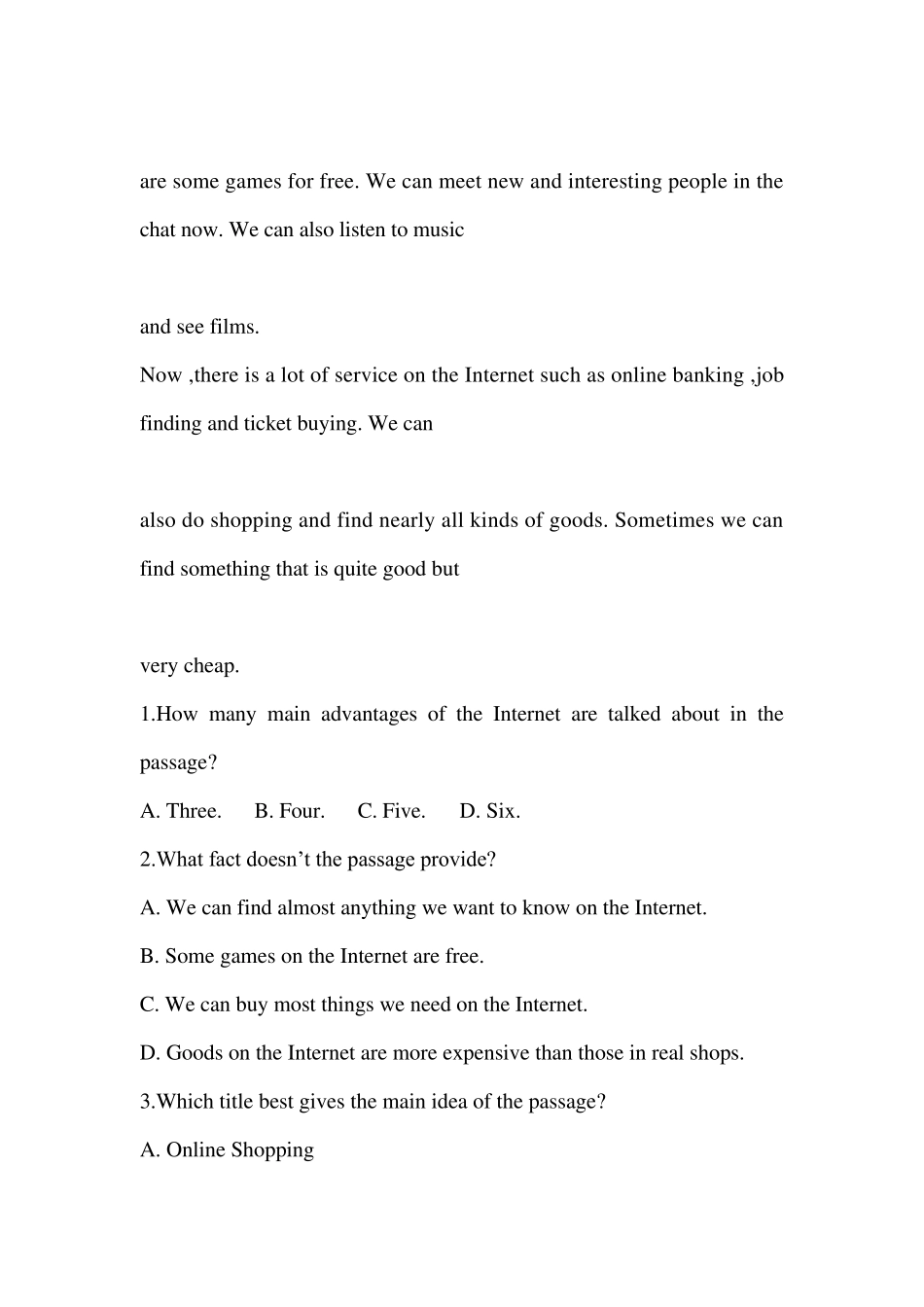 中考英语阅读理解及答案_第2页