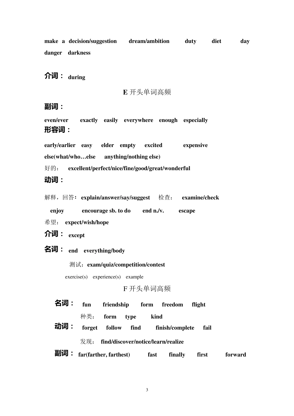 中考英语首字母高频词汇_第3页