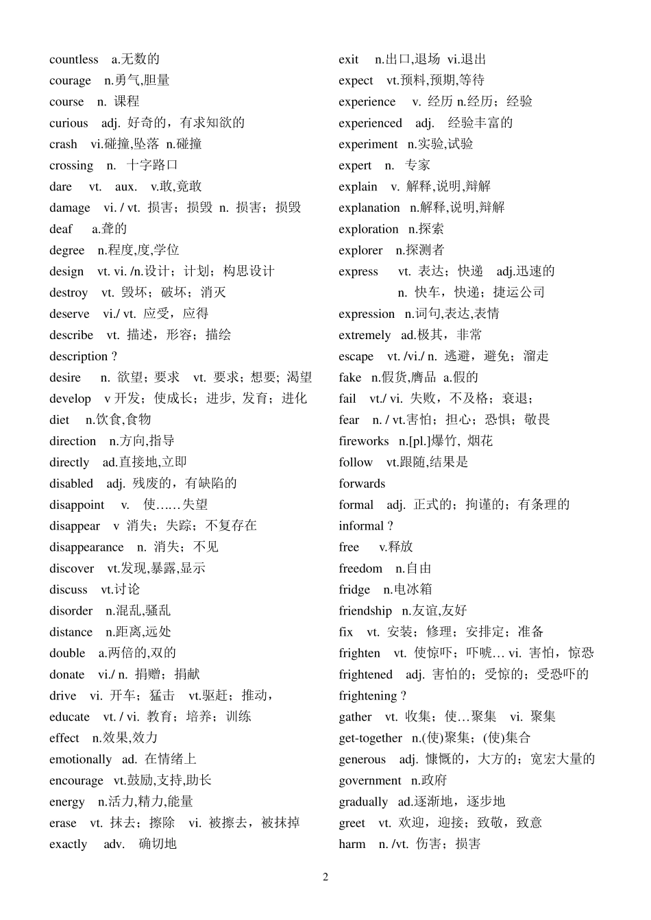 中考英语高频词汇_第2页