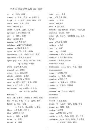 中考英语高频词汇