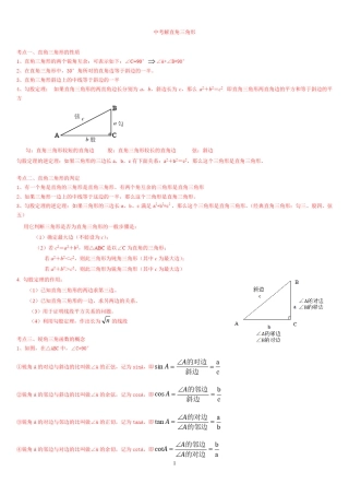 中考解直角三角形知识点整理复习