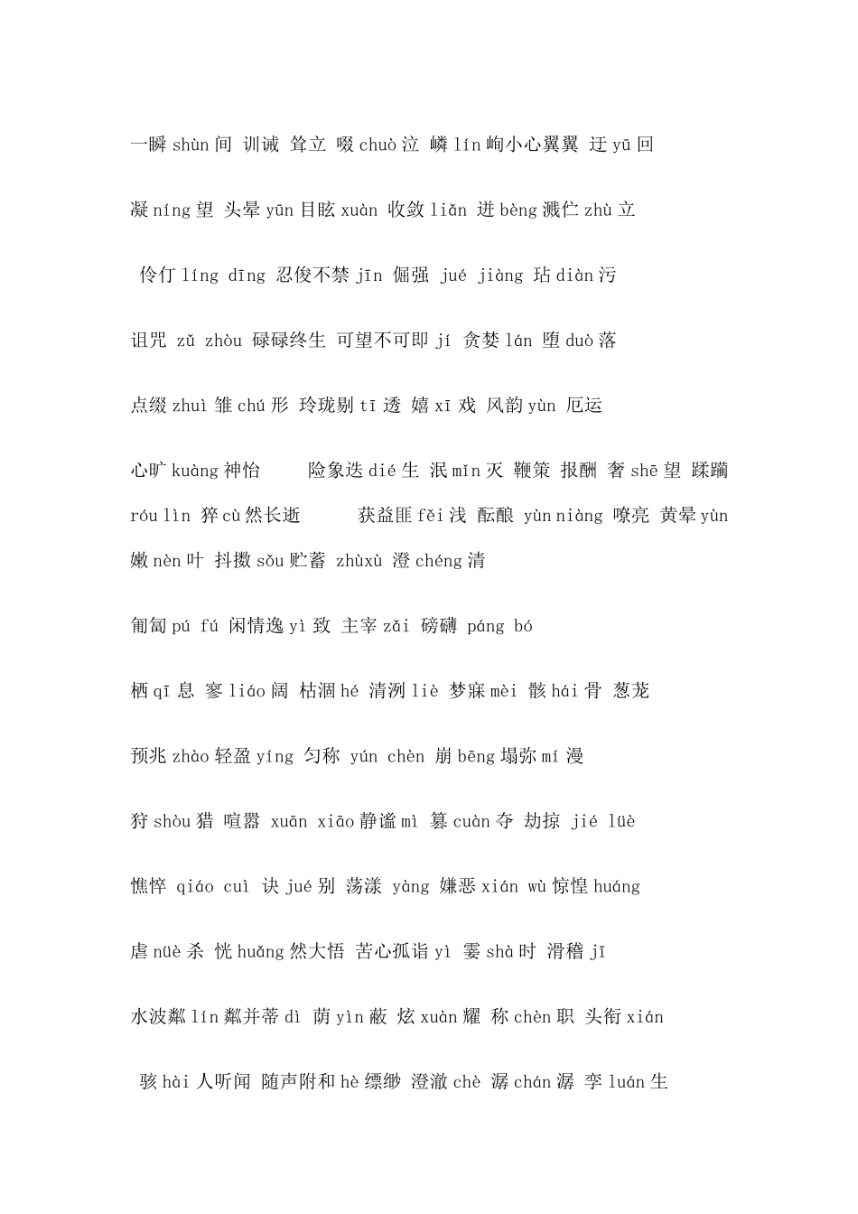 中考语文常考字词_第1页