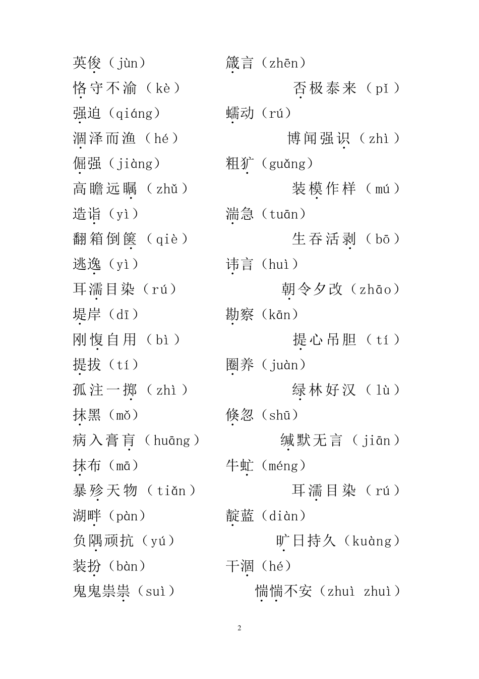中考语文易错字音集锦_第2页