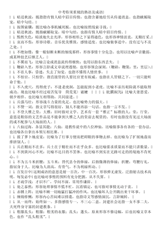 中考语文特须重视的成语大全